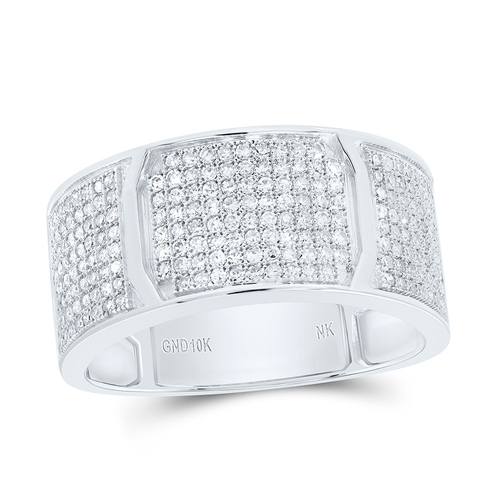 10K Yellow Or White Gold 7/8Cttw Natural Diamond Nk Mens Band