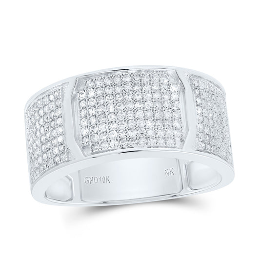 10K Yellow Or White Gold 7/8Cttw Natural Diamond Nk Mens Band