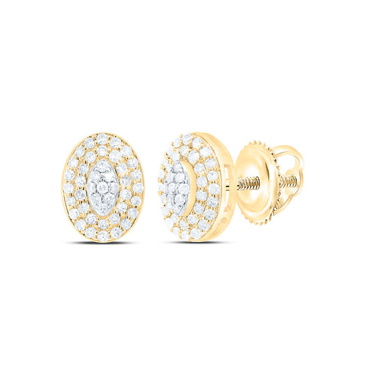 10K Yellow Or White Gold 1/4Cttw Natural Diamond Nk Fashion Oval Earring