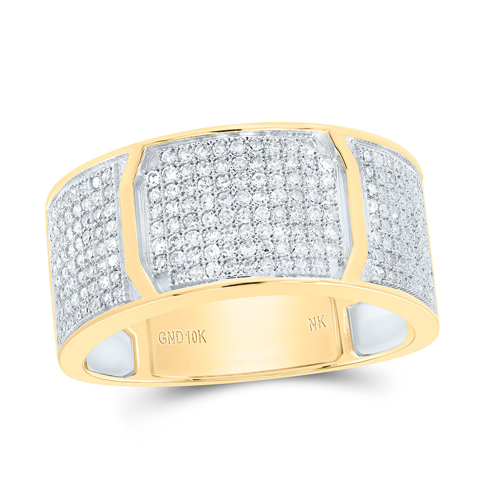 10K Yellow Or White Gold 7/8Cttw Natural Diamond Nk Mens Band
