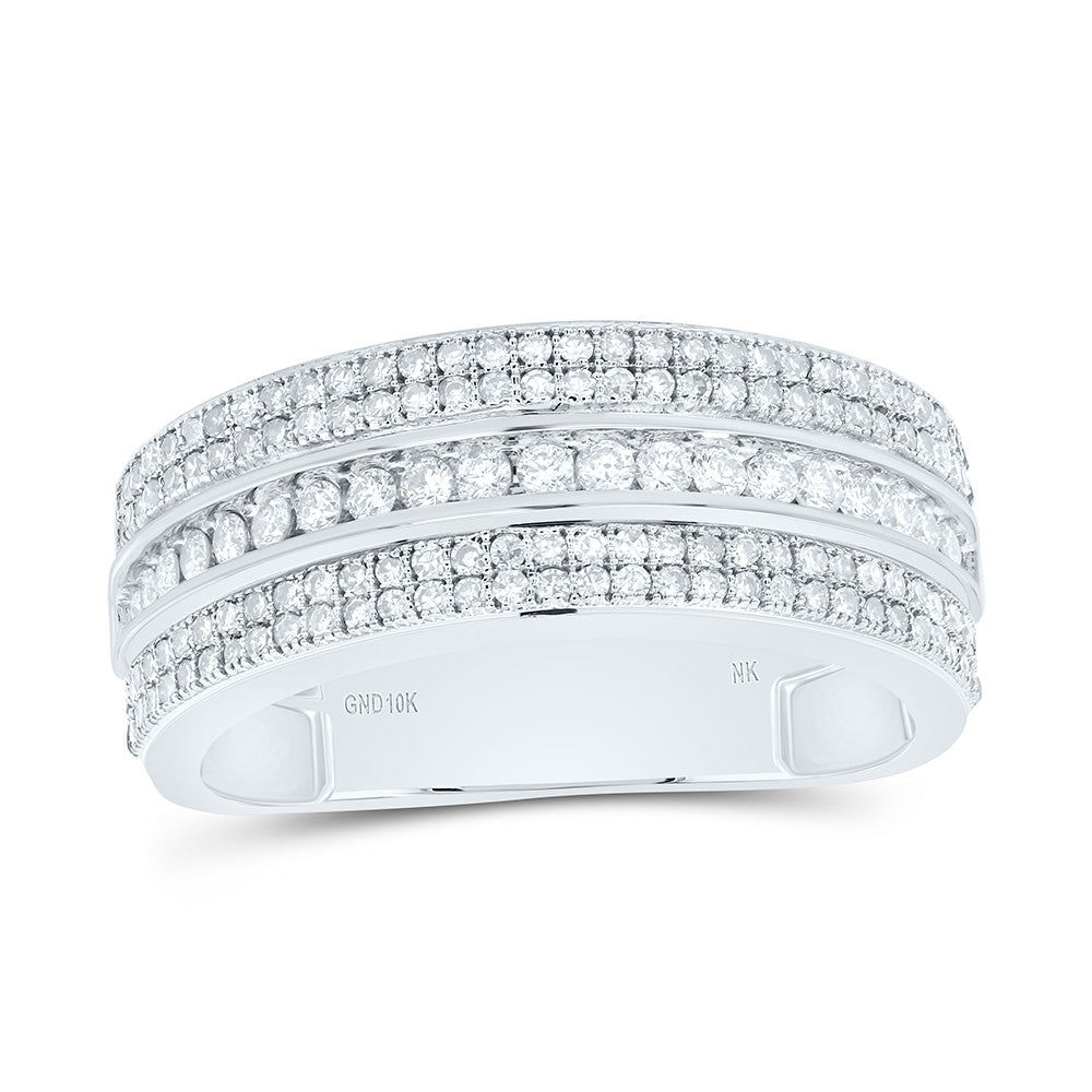 10K Yellow Or White Gold 7/8Cttw Natural Diamond Nk Mens Band