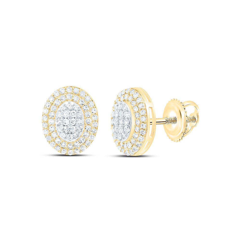 10K Yellow Or White Gold 1/2Cttw Natural Diamond Nk Fashion Oval Earring