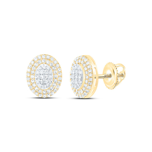 10K Yellow Or White Gold 1/2Cttw Natural Diamond Nk Fashion Oval Earring