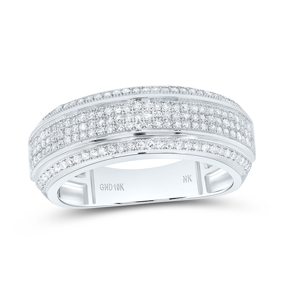 10K Yellow Or White Gold 5/8Cttw Natural Diamond Nk Mens Band