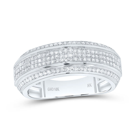 10K Yellow Or White Gold 5/8Cttw Natural Diamond Nk Mens Band