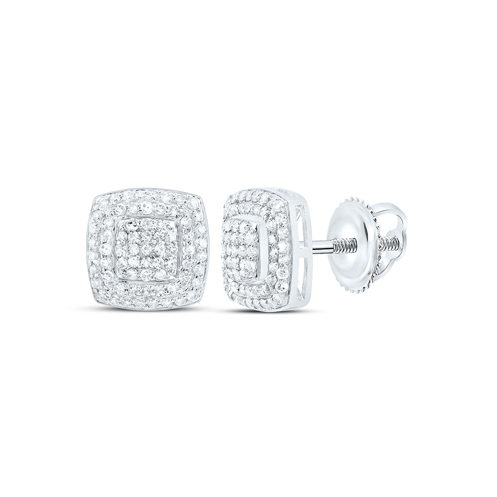 10K Yellow Or White Gold 3/8Cttw Natural Diamond Nk Fashion Cushion Earring