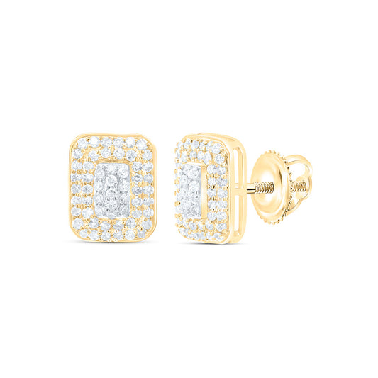 10K Yellow Or White Gold 1/3Cttw Natural Diamond Nk Fashion Emerald Earring