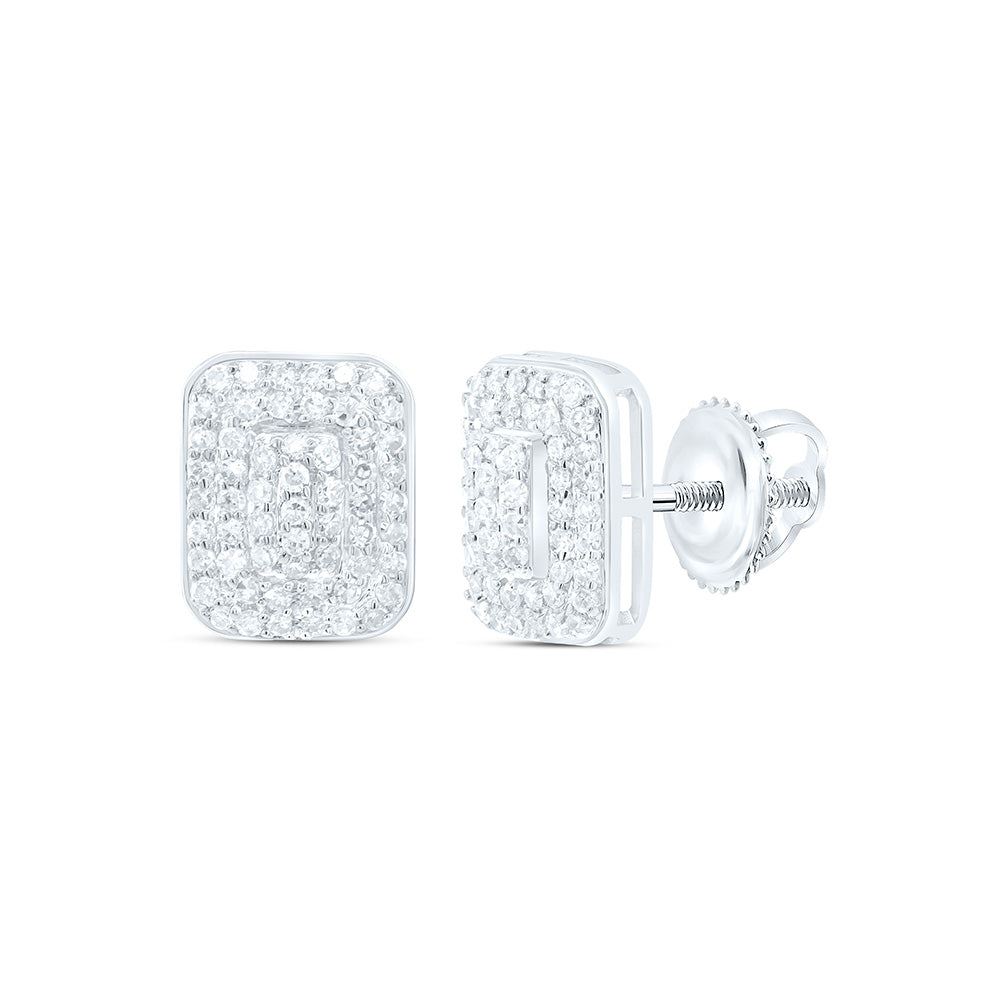 10K Yellow Or White Gold 1/3Cttw Natural Diamond Nk Fashion Emerald Earring