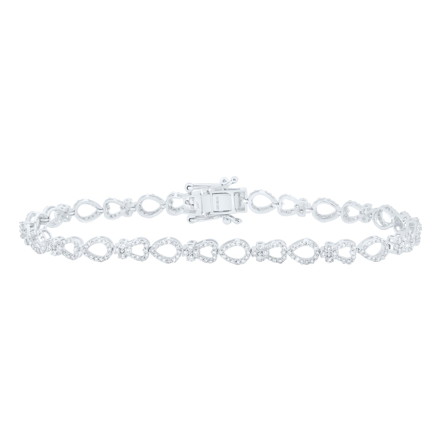 10K Yellow Or White Gold 1 1/3Cttw Natural Diamond Nk Fashion Bracelet(7 Inch)