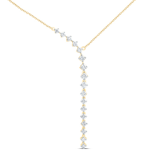 14K Yellow Or White Gold 1 7/8Cttw Natural Diamond Ana M Fashion Necklace (18 Inch)