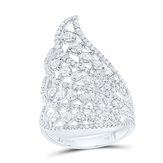 14K White Gold 1 3/4Cttw Natural Diamond Ana M Fashion Ring