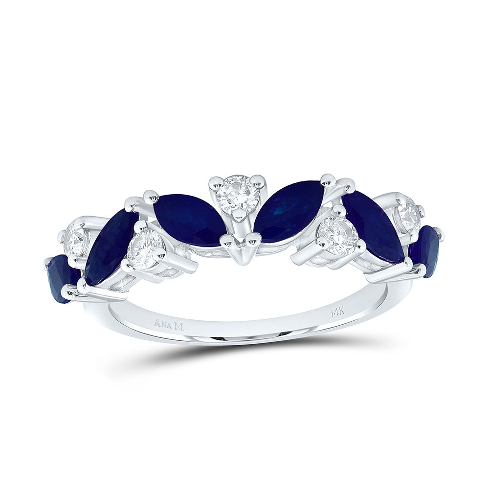 14K Yellow Or White Gold 1/3Cttw Natural Diamond Ana M Marquise Natural Gem Ring