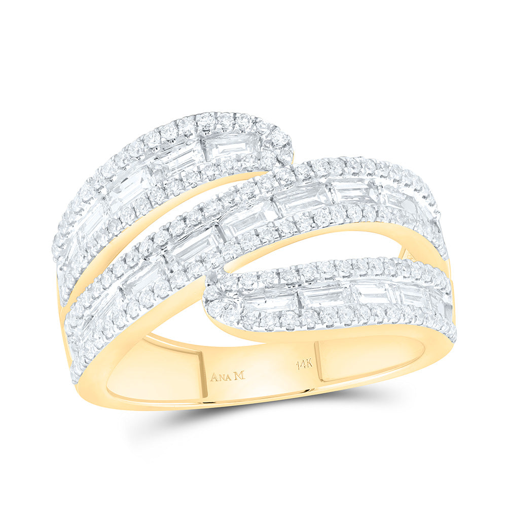 14K Yellow Or White Gold Natural Diamond Ana M Fashion Bridal Anniversary Wedding Engagement Band Ring
