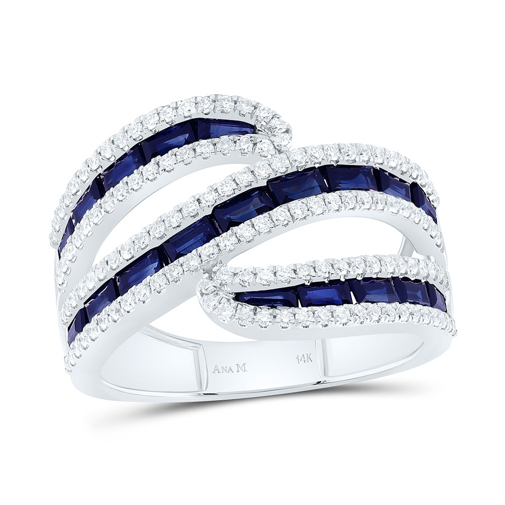 14K Yellow Or White Gold 1/2Cttw Natural Diamond Ana M Baguette Natural Gem Ring