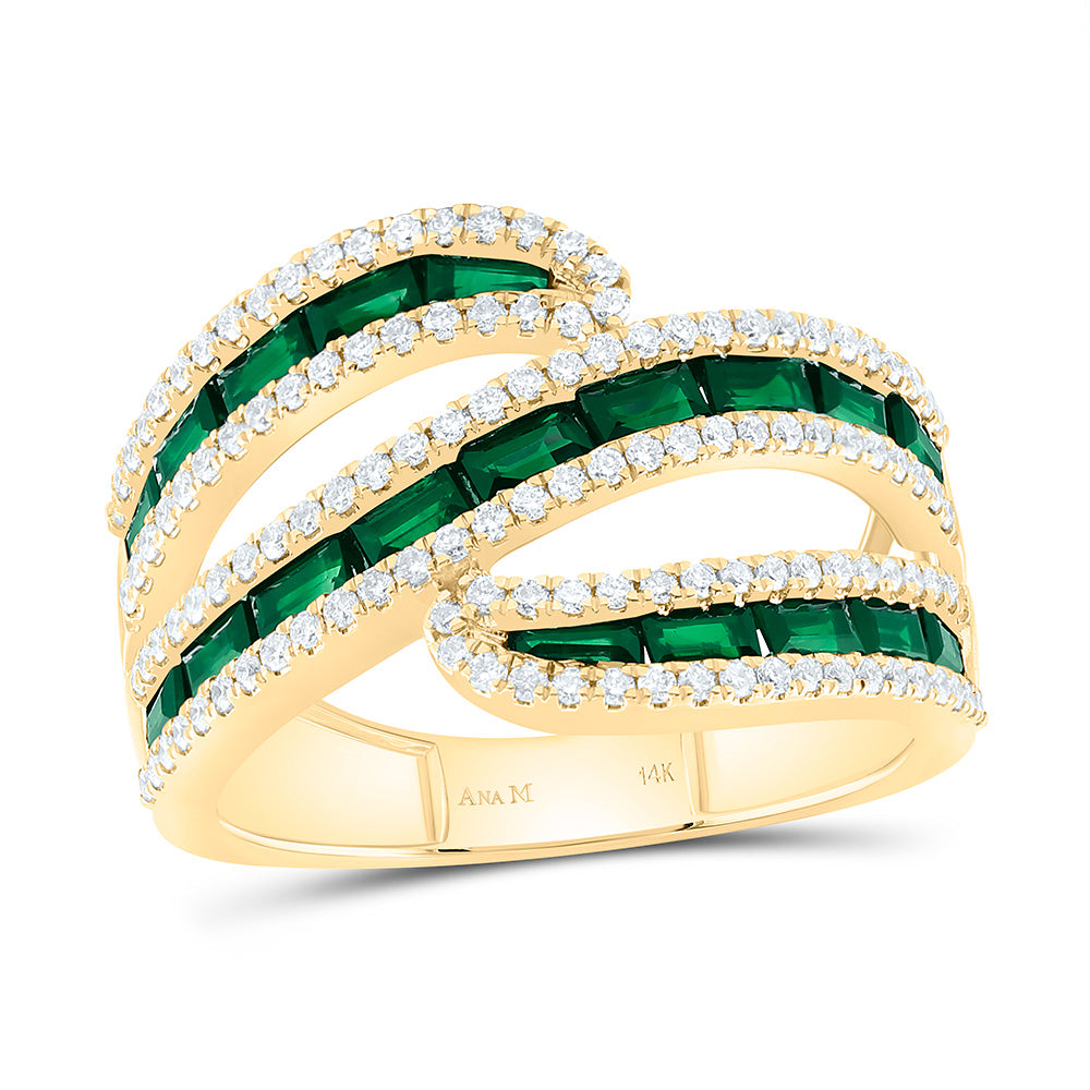 14K Yellow Or White Gold 1/2Cttw Natural Diamond Ana M Baguette Natural Gem Ring