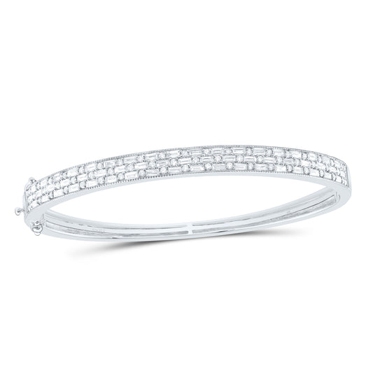 18K Yellow Or  White Gold  2 1/2Cttw Natural Diamond Ana M Elite Fashion Bangle (65X55Mm)