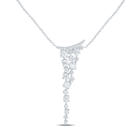 14K Yellow Or White Gold 7/8Cttw Natural Diamond Ana M Fashion Necklace (18 Inch)