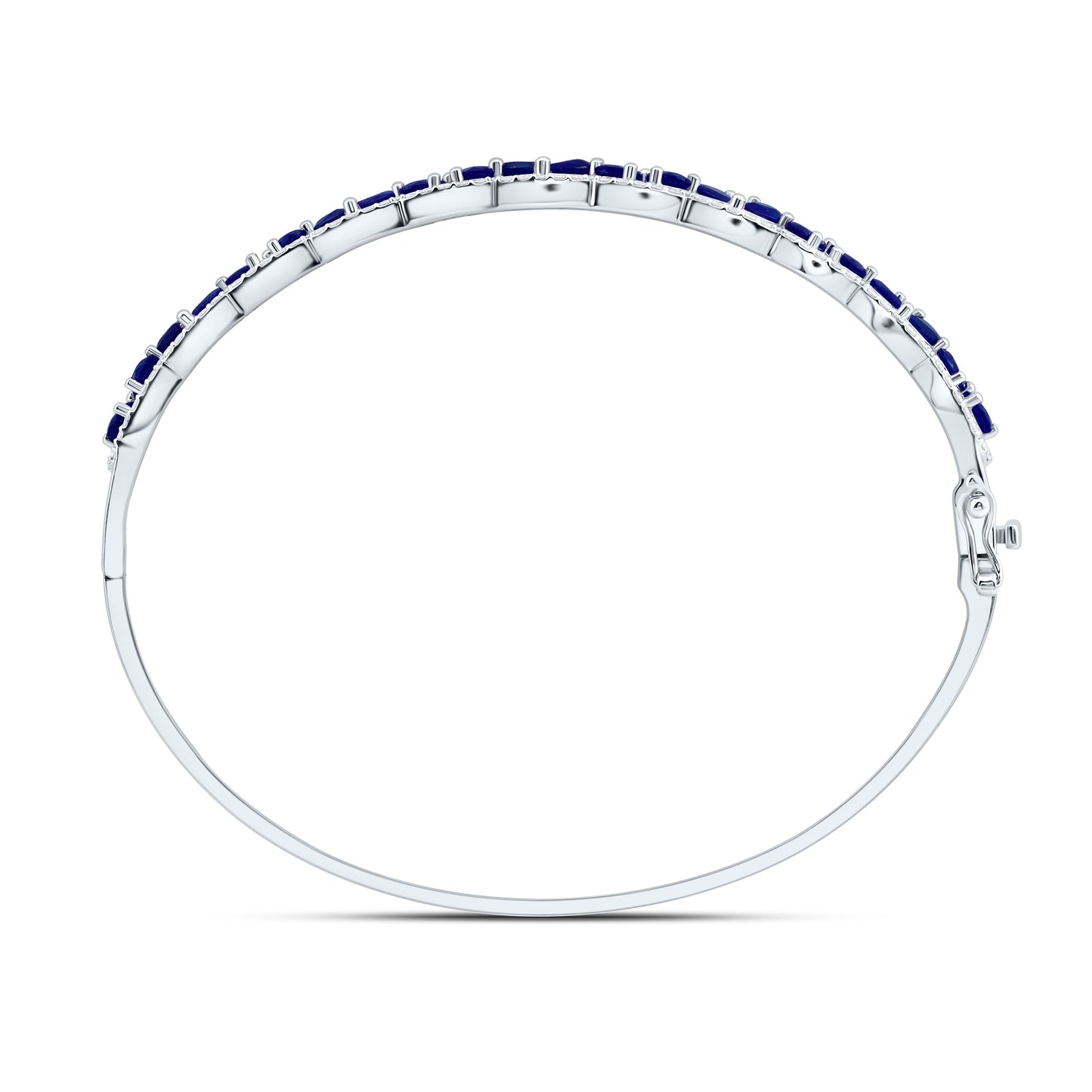 14K Yellow Or White Gold Natural Diamond Ana M Pear Natural Gem Bangle (65X55Mm)