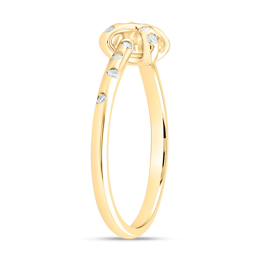 10K Yellow Gold 1/8 Cttw Natural Diamond Ana M Fashion Bridal Anniversary Wedding Engagement Band Ring