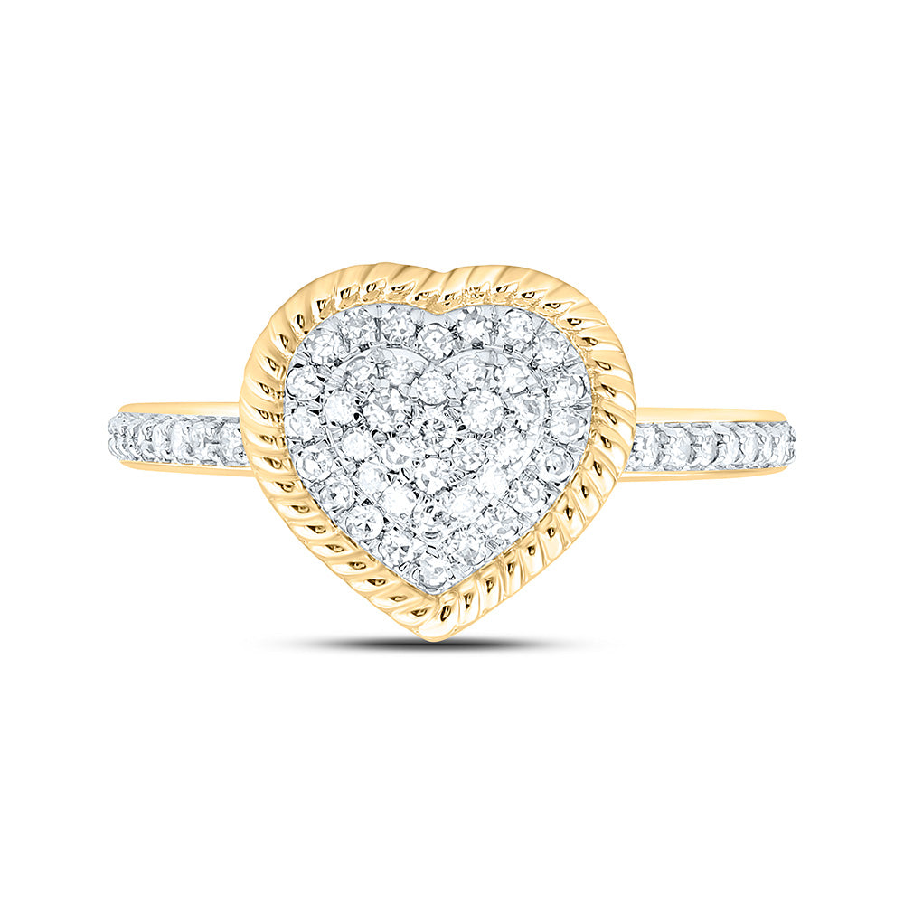 10K Yellow Gold 1/3Cttw Natural Diamond Nk Fashion Heart Ring