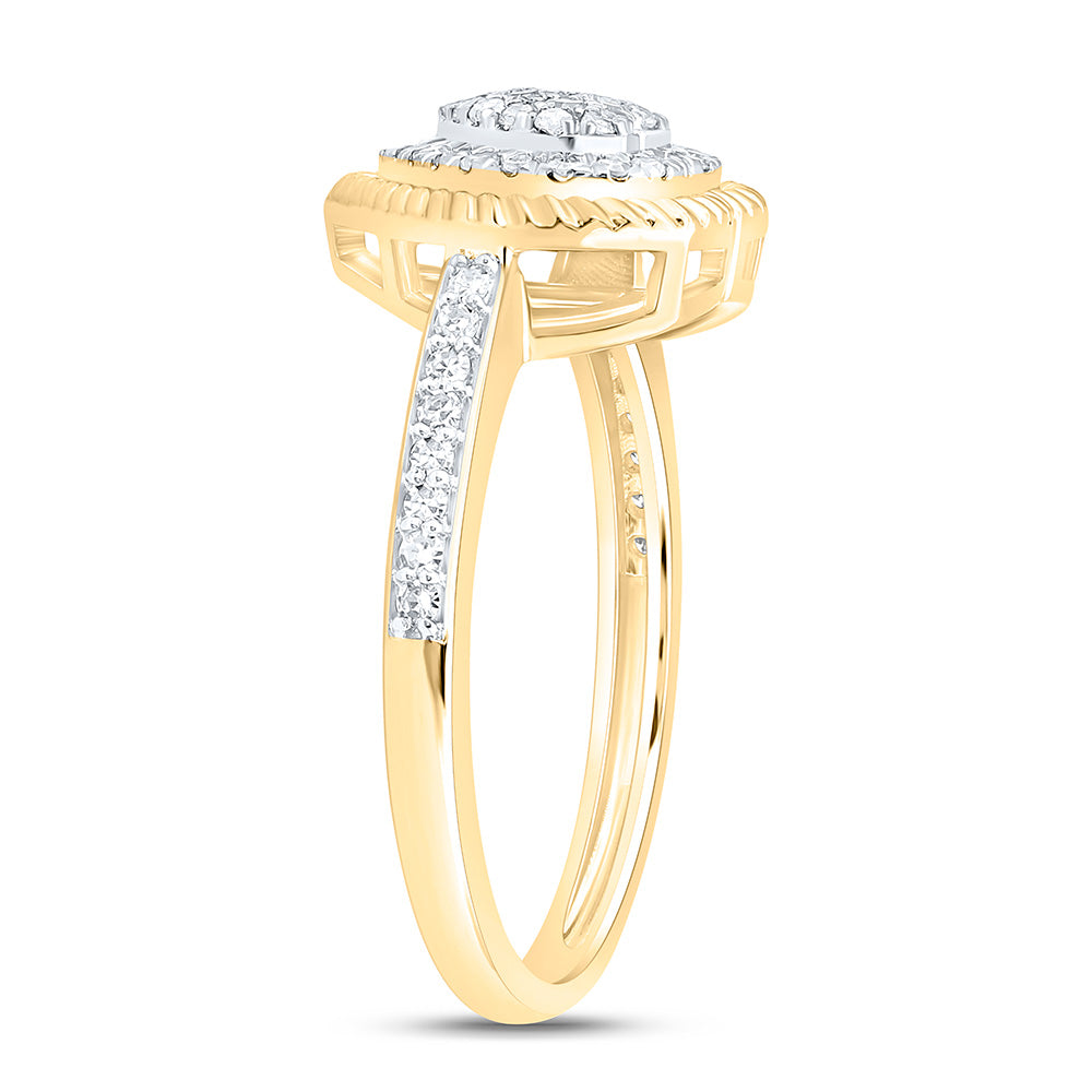 10K Yellow Gold 1/3Cttw Natural Diamond Nk Fashion Heart Ring