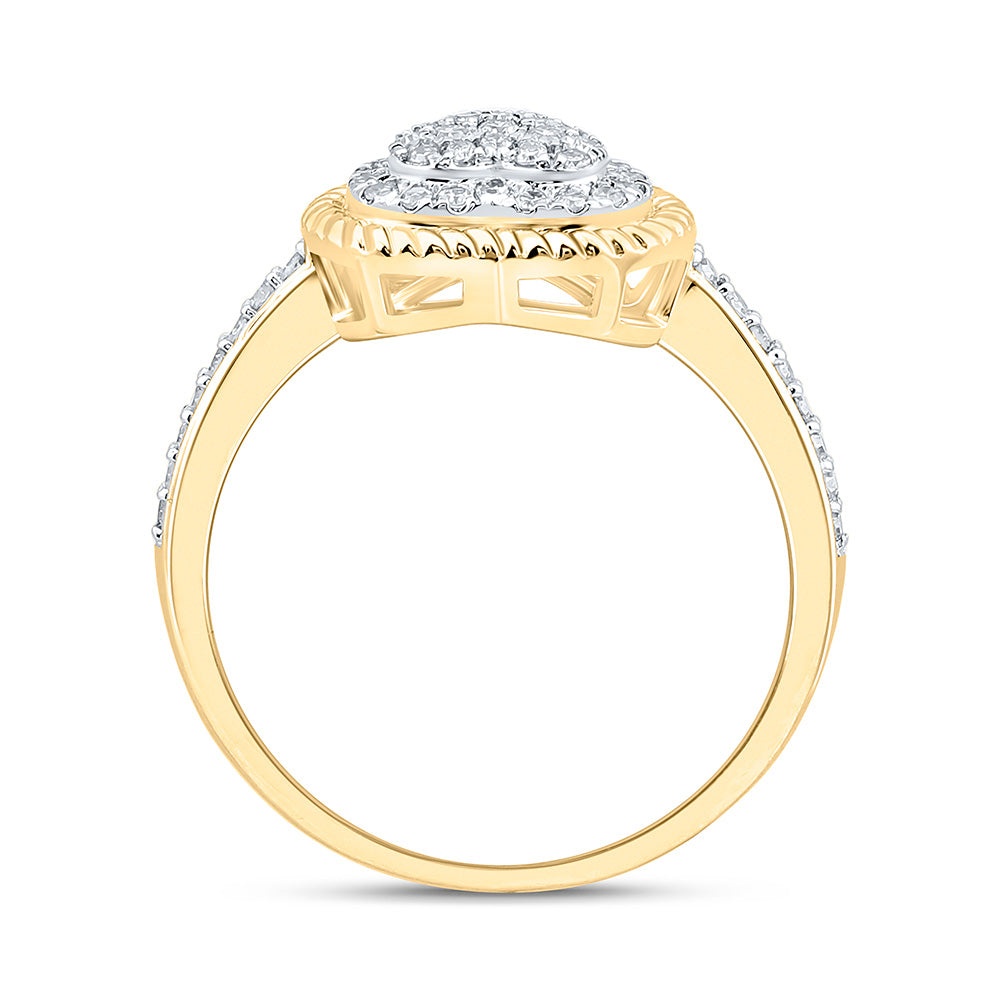 10K Yellow Gold 1/3Cttw Natural Diamond Nk Fashion Heart Ring