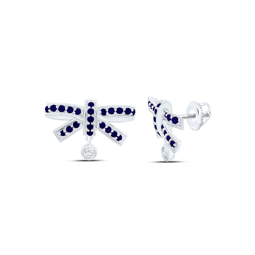 14K Yellow Or White Gold 1/20Cttw Natural Diamond Ana M Round Natural Gem Bow Earring