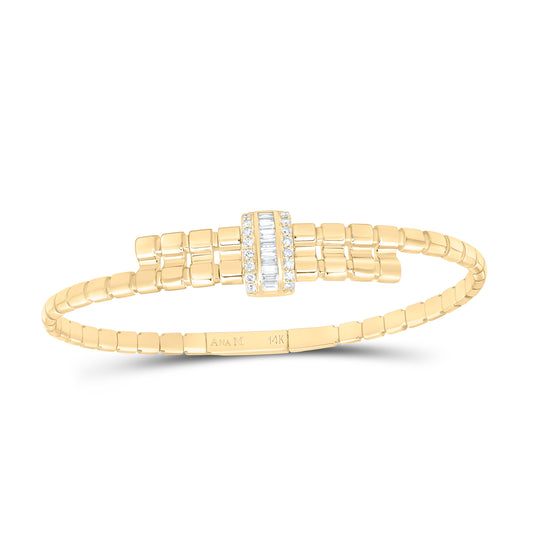 14K Yellow Gold 1/2Cttw Natural Diamond Ana M Fashion Bangle (65X55Mm)