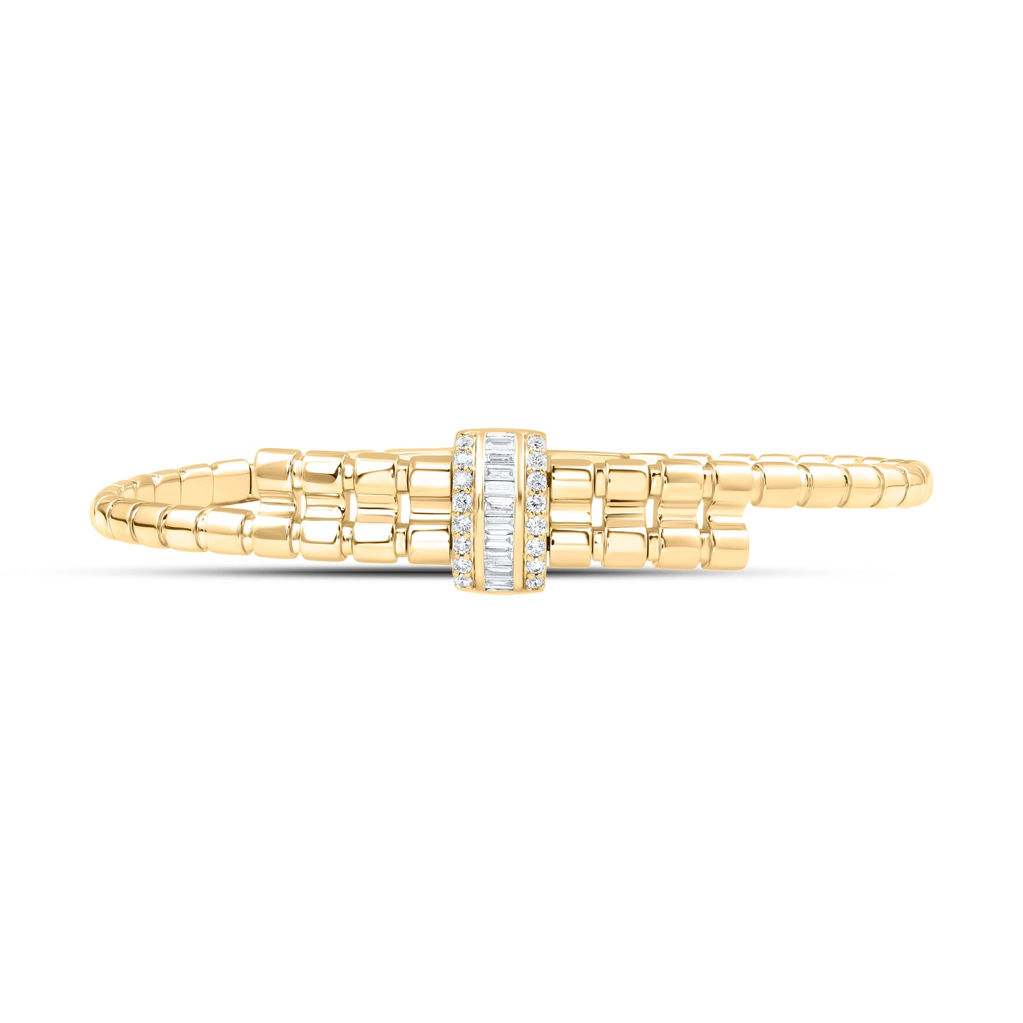 14K Yellow Gold 1/2Cttw Natural Diamond Ana M Fashion Bangle (65X55Mm)