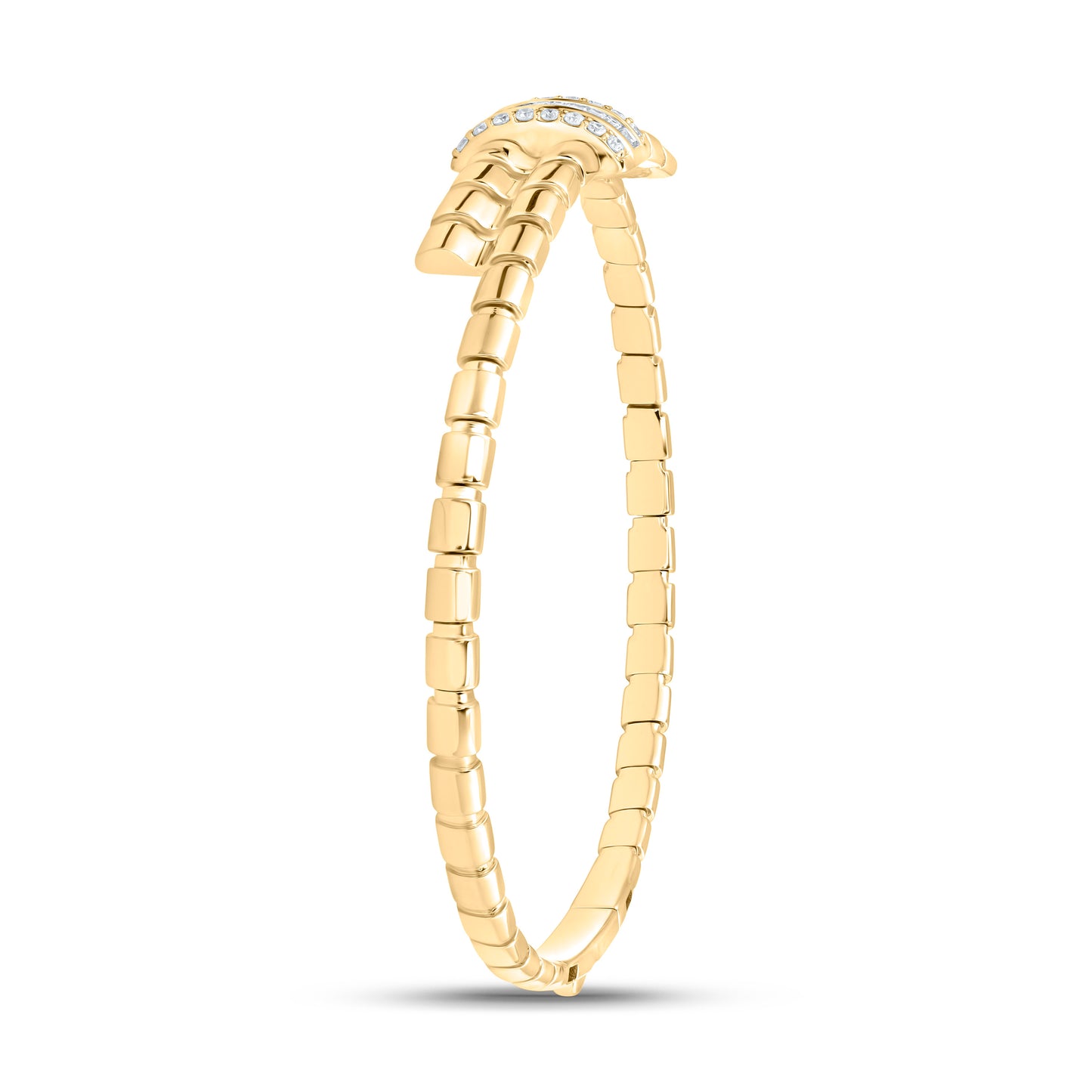 14K Yellow Gold 1/2Cttw Natural Diamond Ana M Fashion Bangle (65X55Mm)