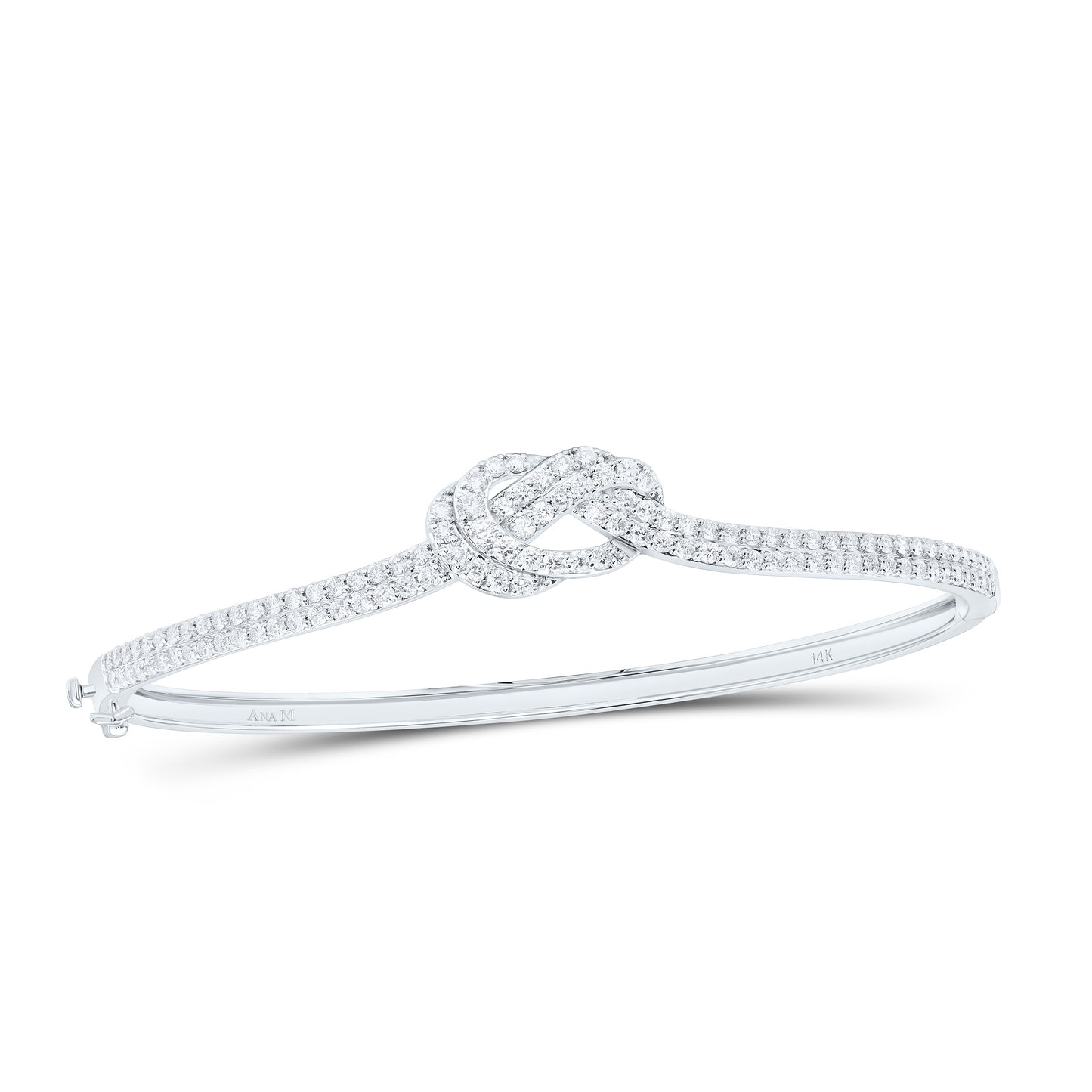 14K Yellow Or White Gold 1 3/4Cttw Natural Diamond Ana M Fashion Bangle (65X55Mm)