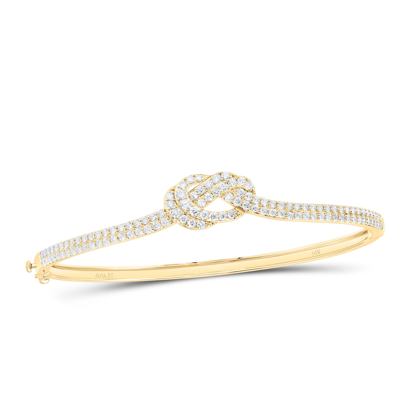 14K Yellow Or White Gold 1 3/4Cttw Natural Diamond Ana M Fashion Bangle (65X55Mm)