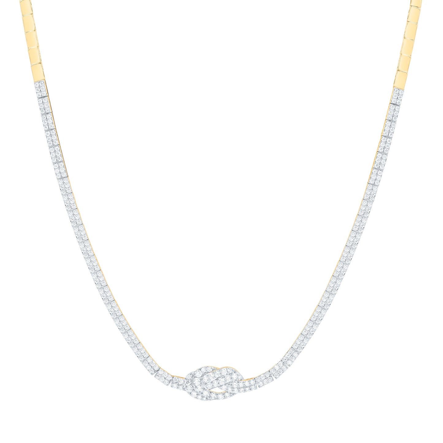 14K Yellow Gold 3 3/4Cttw Natural Diamond Ana M Fashion Necklace (17 Inch)