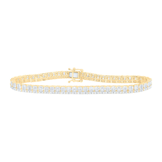10K Yellow Gold 2 7/8 Cttw Natural Diamond Nk Mens Bracelet (8 Inch)