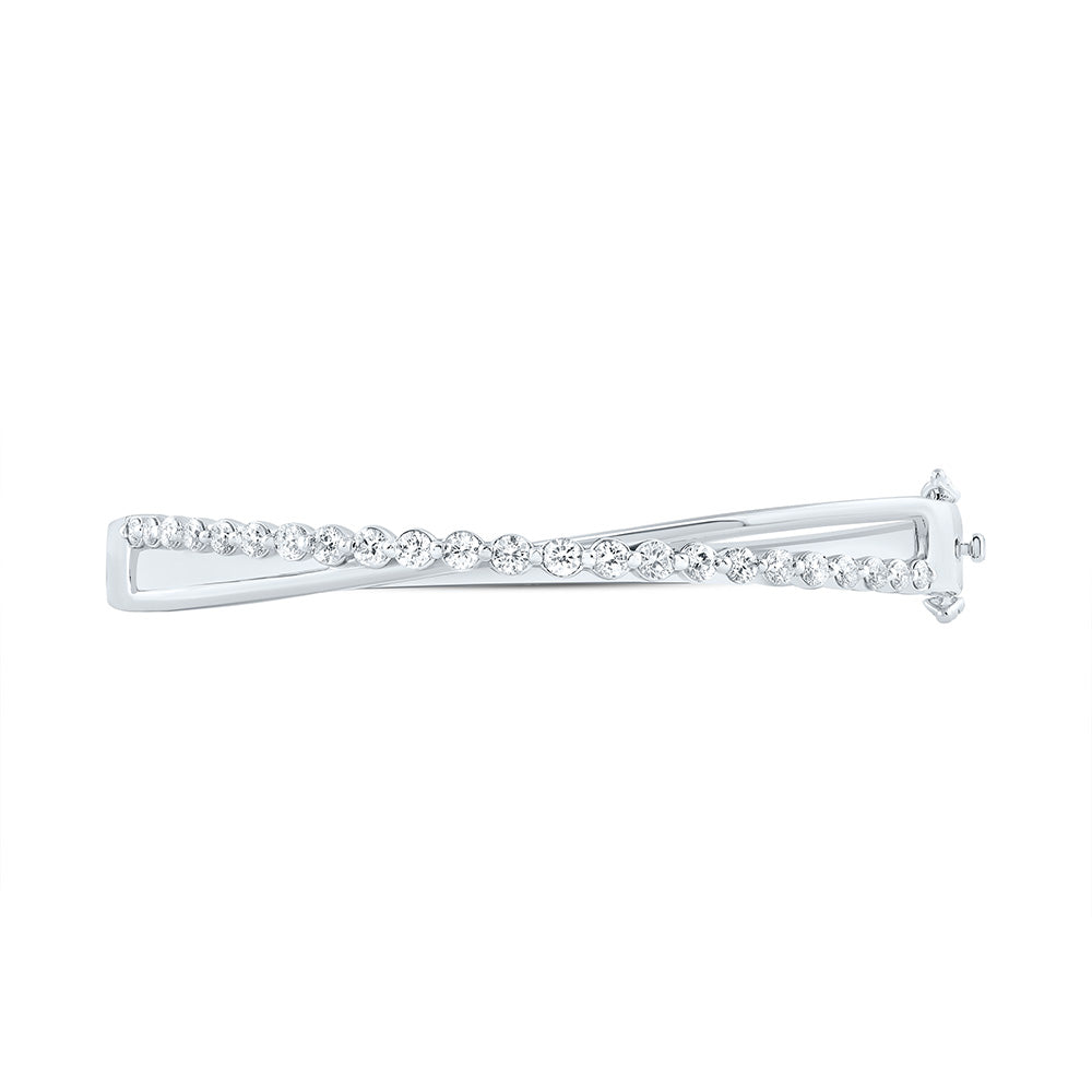 14K Yellow Or White Gold 1 5/8Cttw Natural Diamond Ana M Fashion Bangle (65X55Mm)