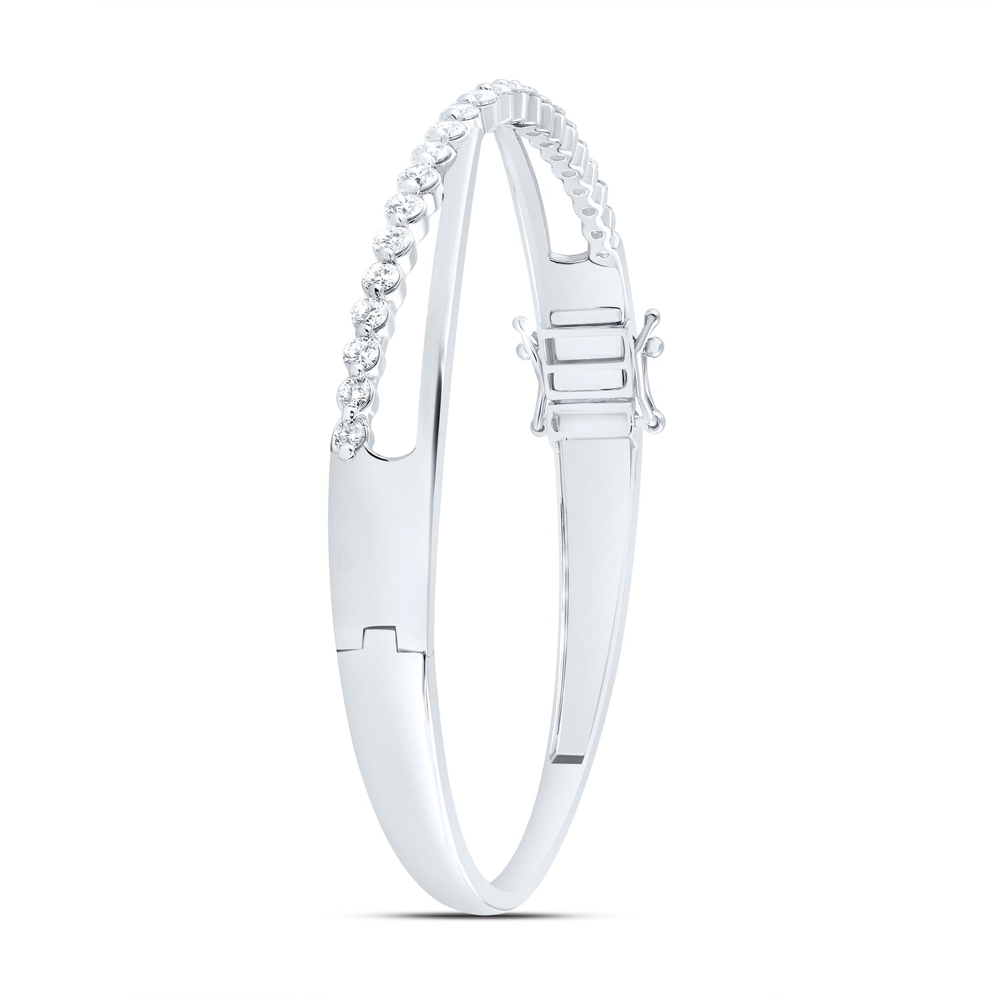 14K Yellow Or White Gold 1 5/8Cttw Natural Diamond Ana M Fashion Bangle (65X55Mm)