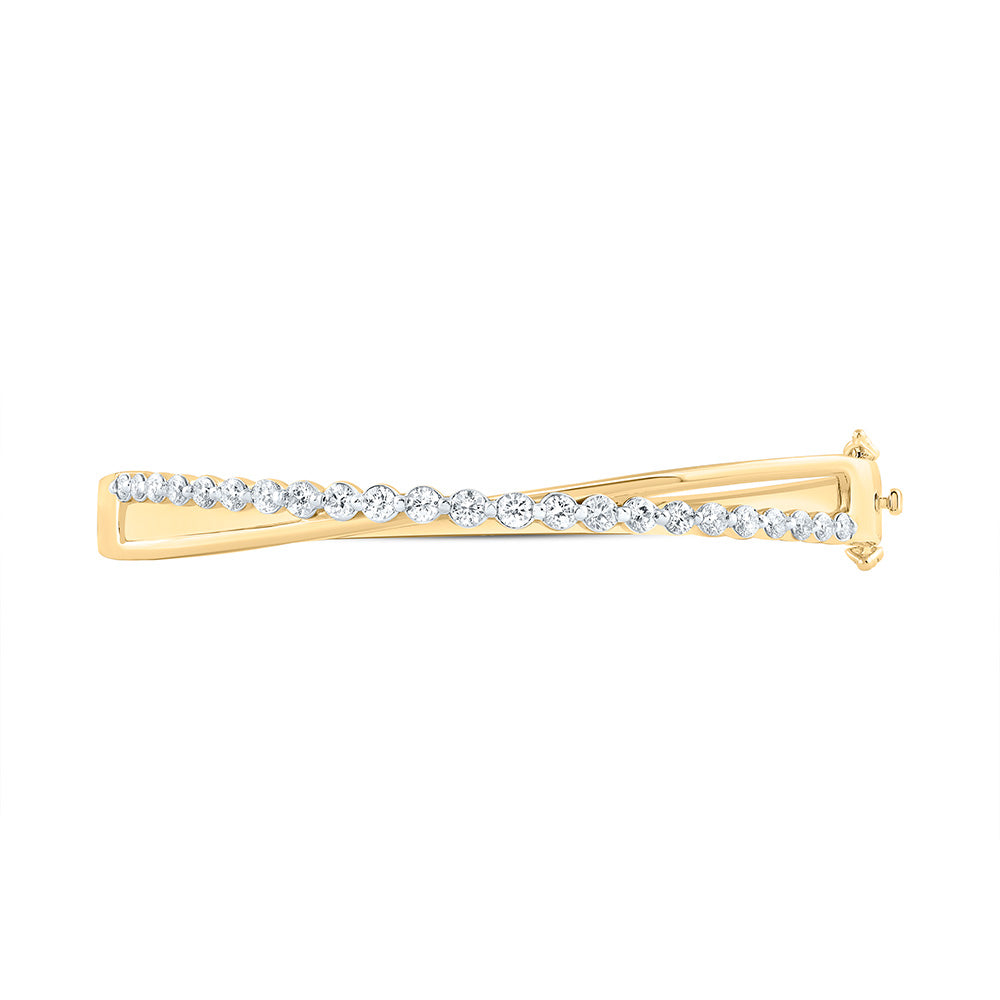 14K Yellow Or White Gold 1 5/8Cttw Natural Diamond Ana M Fashion Bangle (65X55Mm)