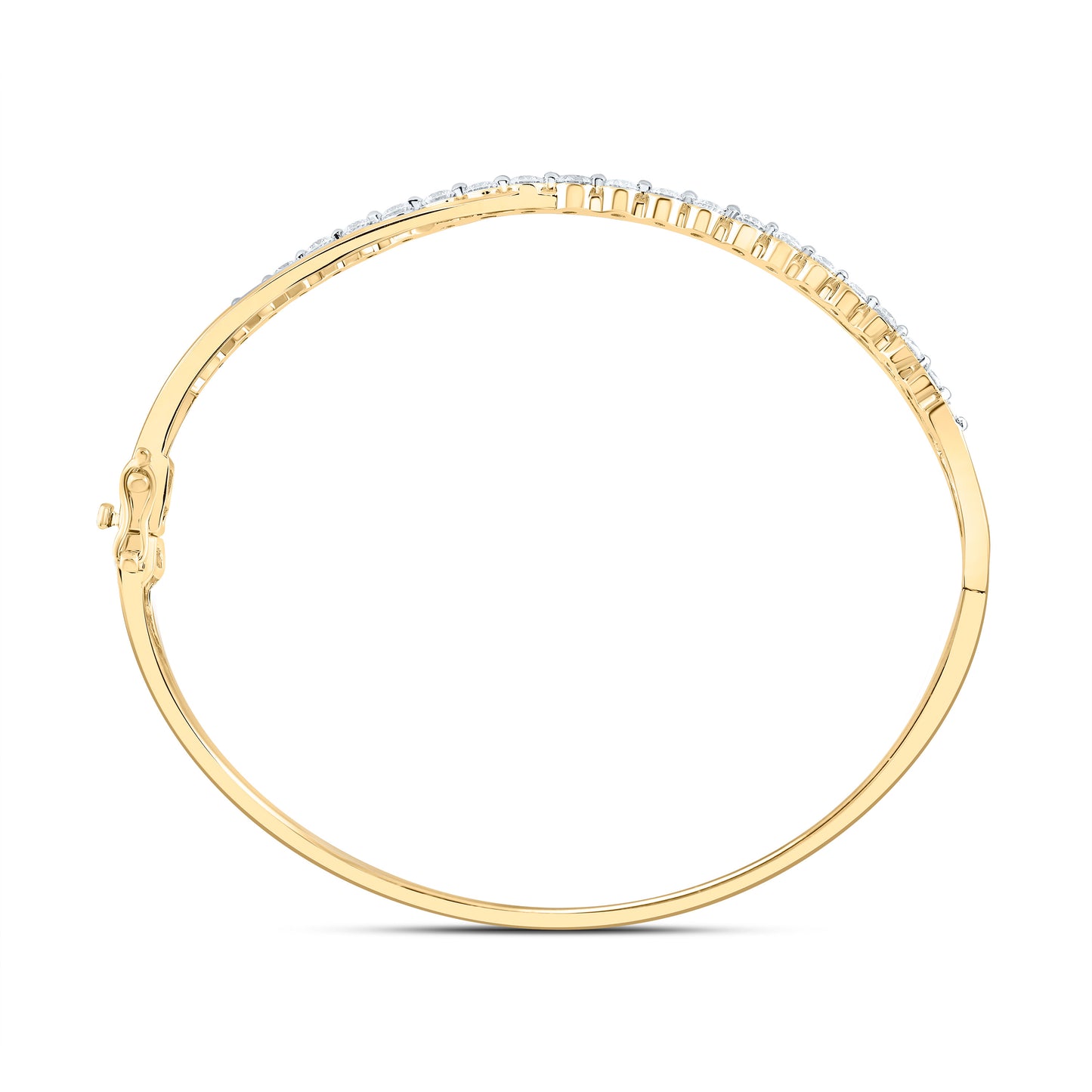 14K Yellow Or White Gold 1 5/8Cttw Natural Diamond Ana M Fashion Bangle (65X55Mm)