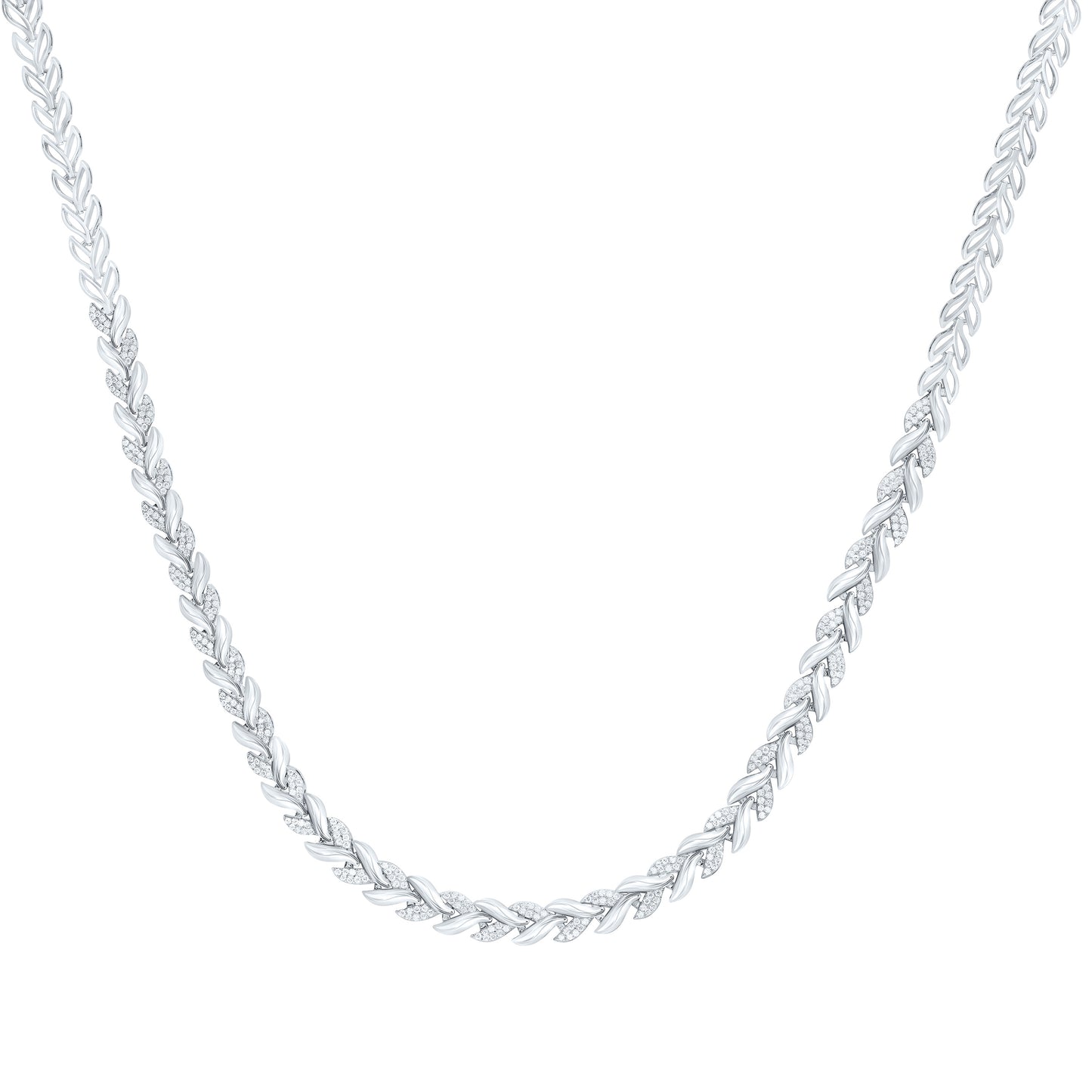 14K Yellow Or White Gold 1 1/4Cttw Natural Diamond Cn Fashion Necklace (17 Inch)
