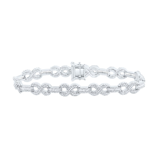 10K Yellow Or White Gold 4 Cttw Natural Diamond Nk Fashion Infinity Bracelet(7 Inch)