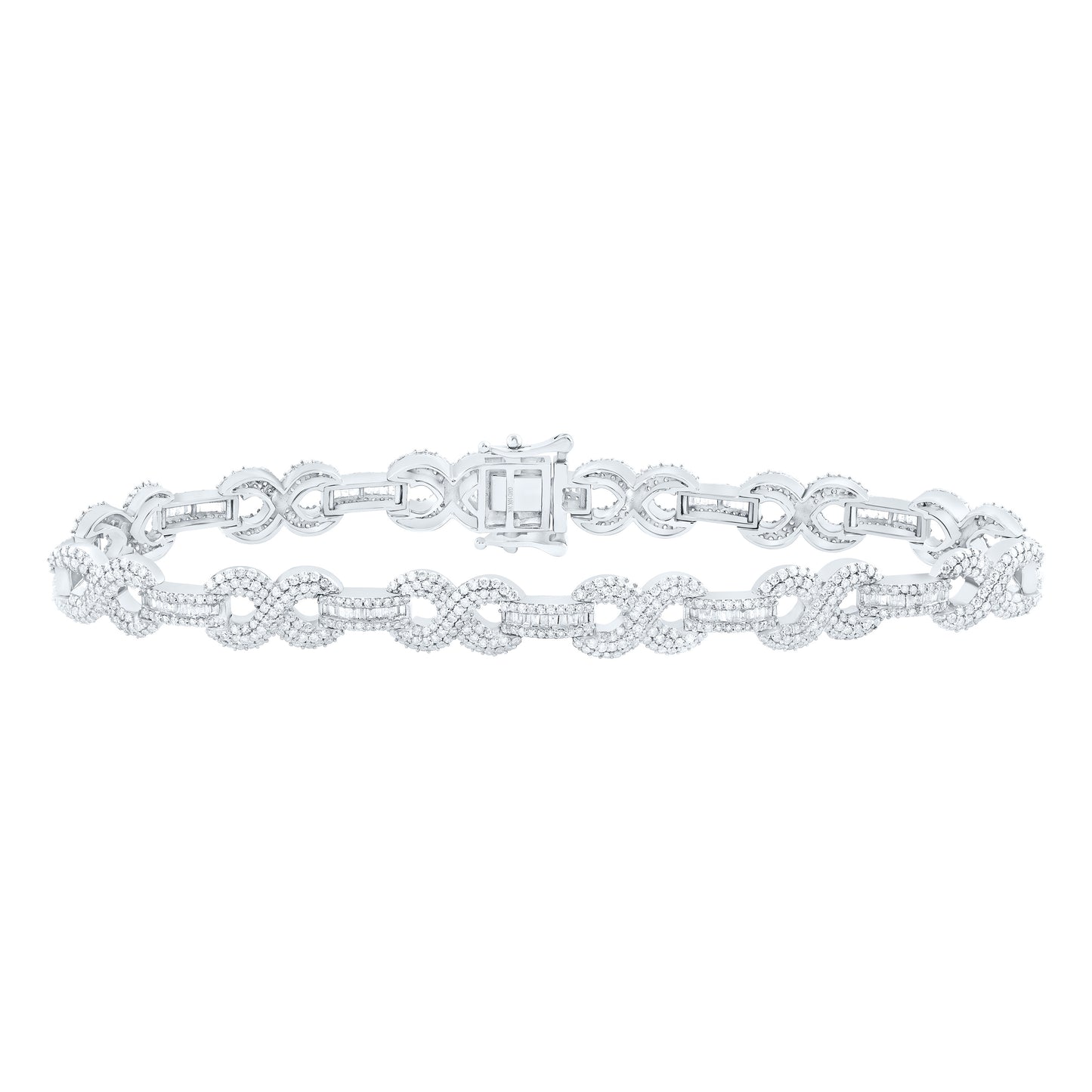 10K Yellow Or White Or Rose Gold 4 3/8Cttw Natural Diamond Nk Infinity Mens Bracelet(8 Inch)