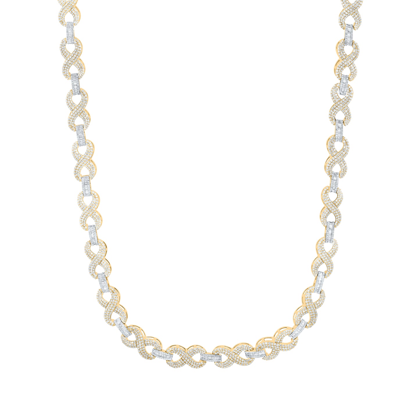 10K Yellow Gold 9Cttw Natural Diamond Nk Fashion Infinity Necklace (18 Inch)