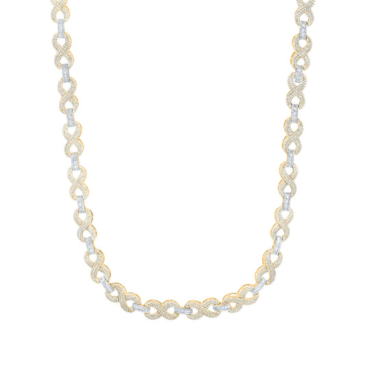 10K Yellow Gold 9Cttw Natural Diamond Nk Fashion Infinity Necklace (18 Inch)