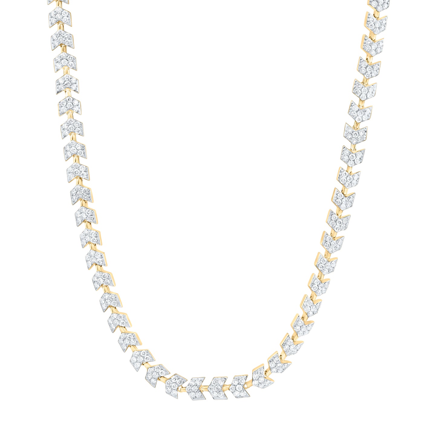 10K Yellow Gold 10 Ctw Natural Diamond Fashion Infinity Chain (20 Inch+Lock)