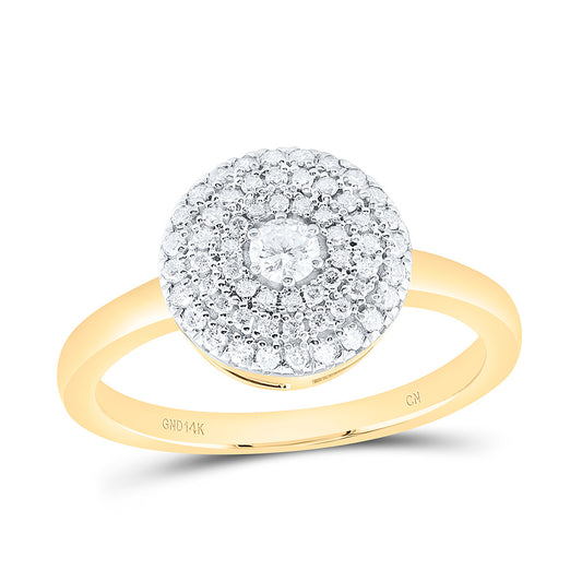 14K Yellow Gold 1/3Cttw Natural Diamond Cn Fashion Round Ring