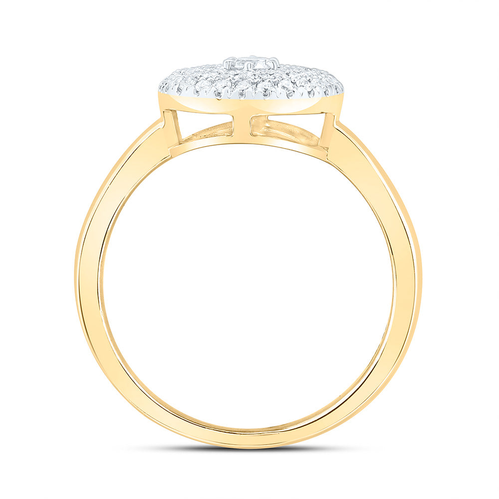 14K Yellow Gold 1/3Cttw Natural Diamond Cn Fashion Round Ring