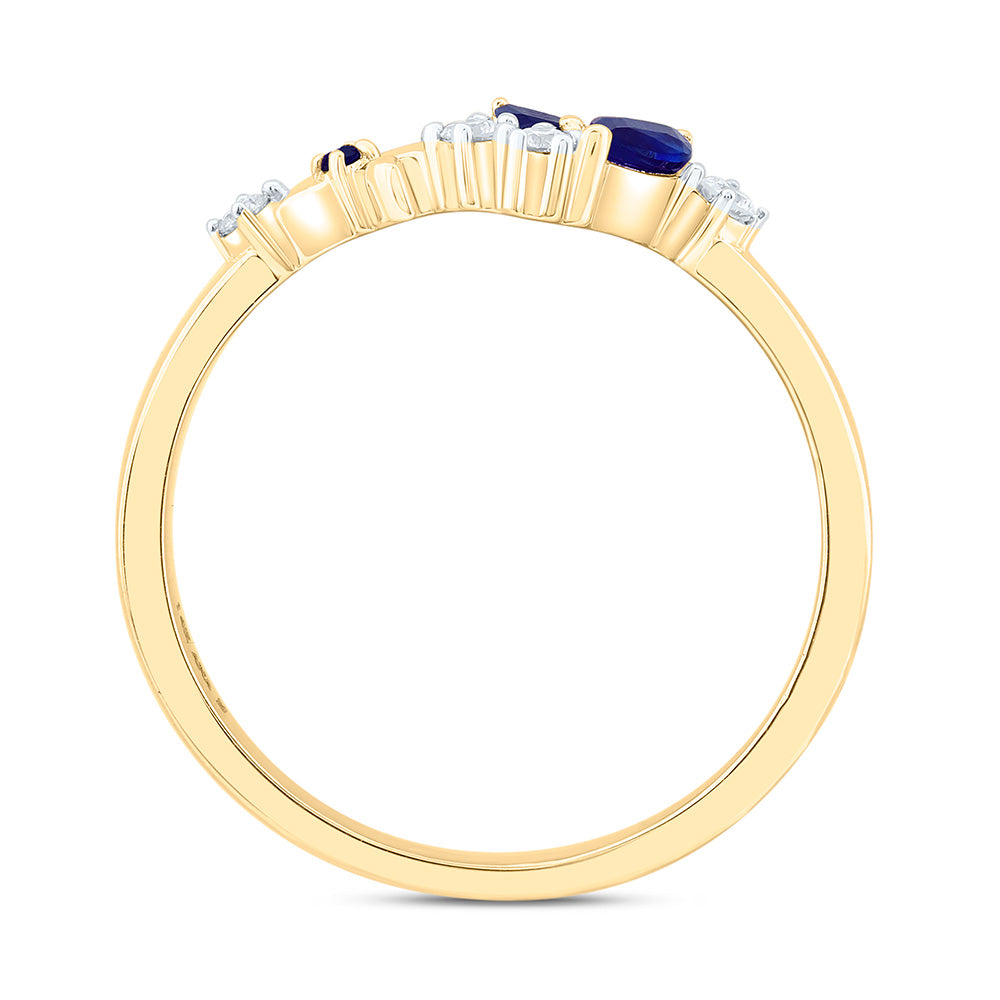 14K Yellow Or White Gold 1/12Cttw Natural Diamond Ana M 1.20Mm Round, 1/5Ct Marquise Natural Gem Butterfly Ring