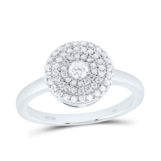 10K White Gold 1/3Cttw Natural Diamond Cn Fashion Round Ring