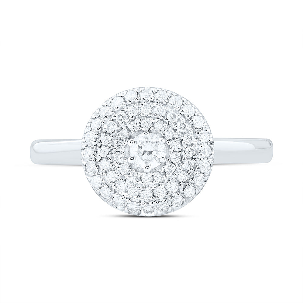 10K White Gold 1/3Cttw Natural Diamond Cn Fashion Round Ring