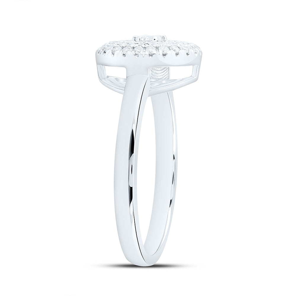 10K White Gold 1/3Cttw Natural Diamond Cn Fashion Round Ring